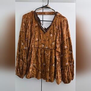 Maurices Brown Floral Blouse